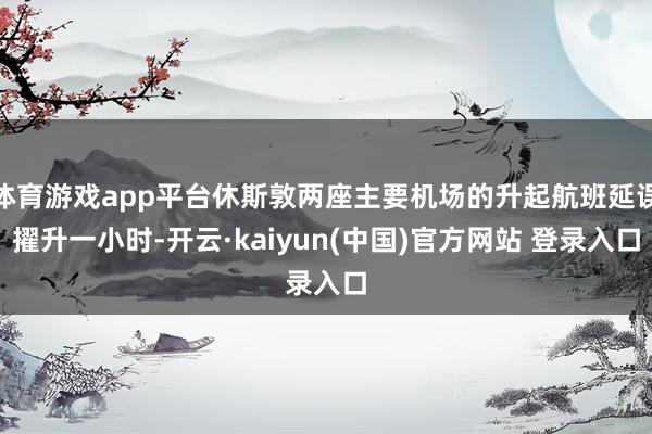 体育游戏app平台休斯敦两座主要机场的升起航班延误擢升一小时-开云·kaiyun(中国)官方网站 登录入口