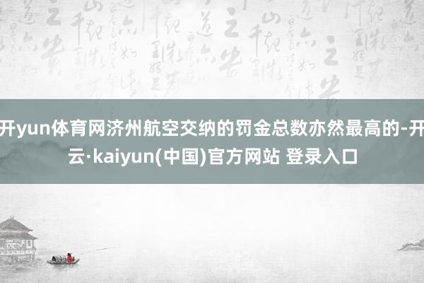 开yun体育网济州航空交纳的罚金总数亦然最高的-开云·kaiyun(中国)官方网站 登录入口