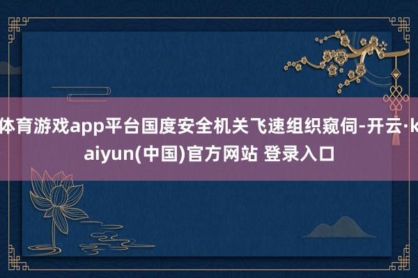 体育游戏app平台国度安全机关飞速组织窥伺-开云·kaiyun(中国)官方网站 登录入口