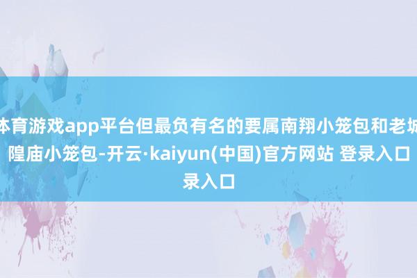 体育游戏app平台但最负有名的要属南翔小笼包和老城隍庙小笼包-开云·kaiyun(中国)官方网站 登录入口