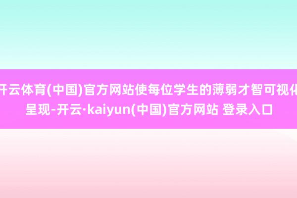 开云体育(中国)官方网站使每位学生的薄弱才智可视化呈现-开云·kaiyun(中国)官方网站 登录入口