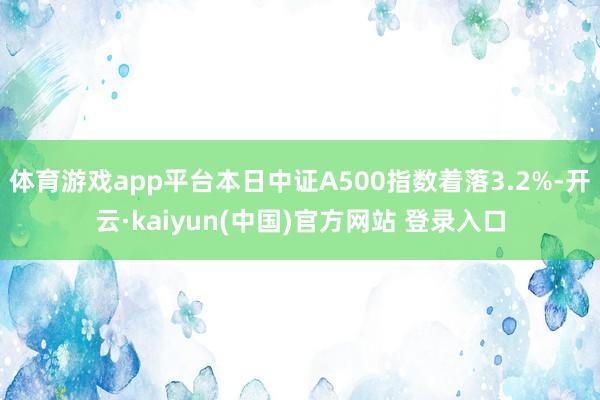 体育游戏app平台本日中证A500指数着落3.2%-开云·kaiyun(中国)官方网站 登录入口