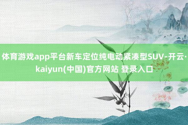体育游戏app平台新车定位纯电动紧凑型SUV-开云·kaiyun(中国)官方网站 登录入口