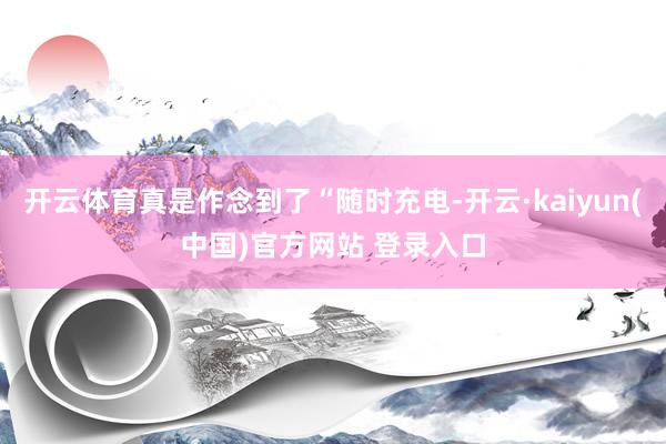 开云体育真是作念到了“随时充电-开云·kaiyun(中国)官方网站 登录入口