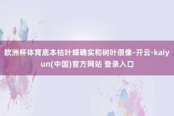 欧洲杯体育底本枯叶蝶确实和树叶很像-开云·kaiyun(中国)官方网站 登录入口