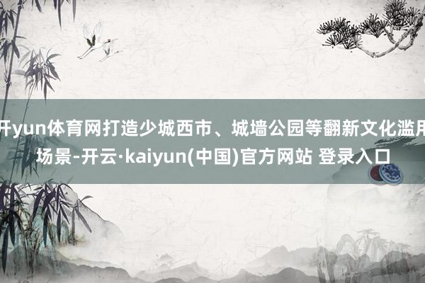 开yun体育网打造少城西市、城墙公园等翻新文化滥用场景-开云·kaiyun(中国)官方网站 登录入口