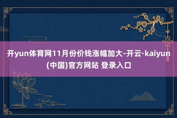 开yun体育网11月份价钱涨幅加大-开云·kaiyun(中国)官方网站 登录入口