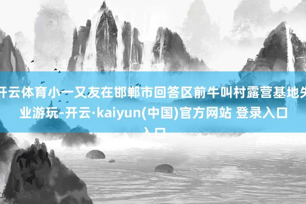 开云体育小一又友在邯郸市回答区前牛叫村露营基地失业游玩-开云·kaiyun(中国)官方网站 登录入口