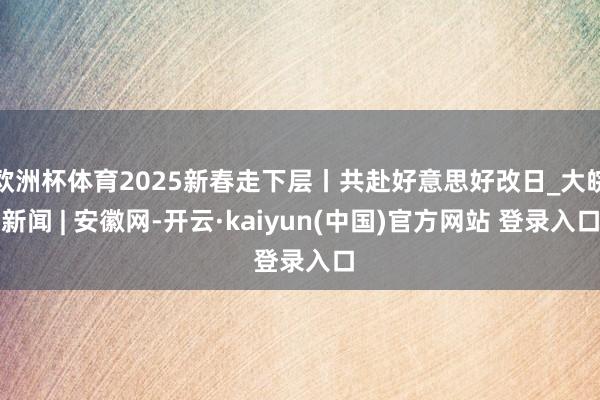 欧洲杯体育2025新春走下层丨共赴好意思好改日_大皖新闻 | 安徽网-开云·kaiyun(中国)官方网站 登录入口
