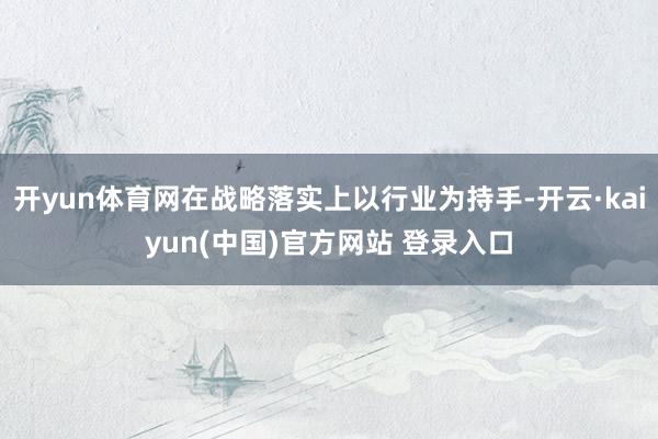 开yun体育网在战略落实上以行业为持手-开云·kaiyun(中国)官方网站 登录入口