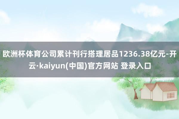 欧洲杯体育公司累计刊行搭理居品1236.38亿元-开云·kaiyun(中国)官方网站 登录入口
