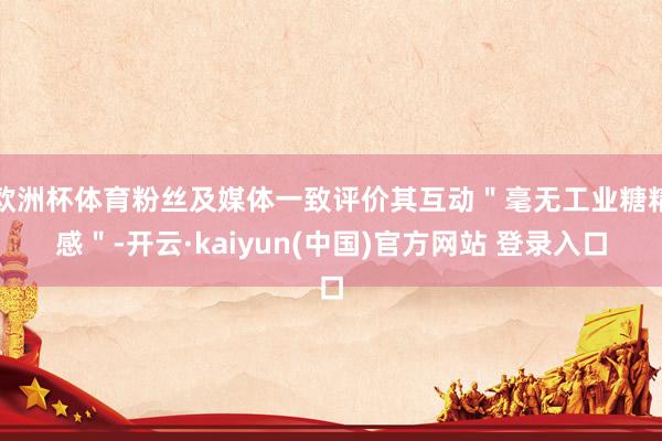 欧洲杯体育粉丝及媒体一致评价其互动＂毫无工业糖精感＂-开云·kaiyun(中国)官方网站 登录入口