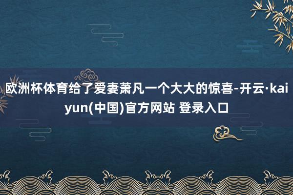 欧洲杯体育给了爱妻萧凡一个大大的惊喜-开云·kaiyun(中国)官方网站 登录入口