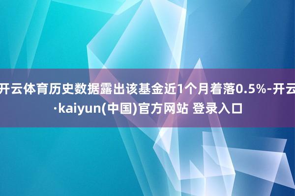 开云体育历史数据露出该基金近1个月着落0.5%-开云·kaiyun(中国)官方网站 登录入口
