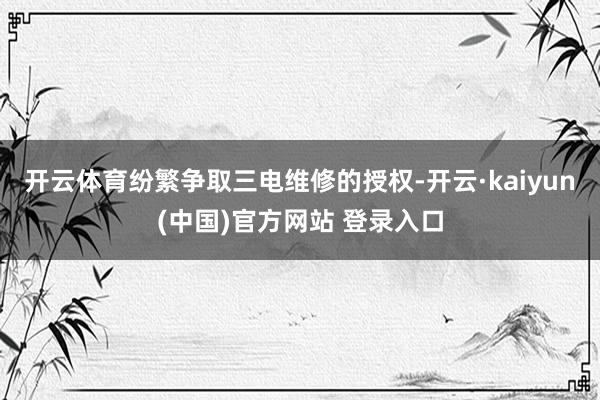 开云体育纷繁争取三电维修的授权-开云·kaiyun(中国)官方网站 登录入口