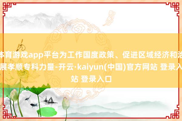 体育游戏app平台为工作国度政策、促进区域经济和洽发展孝顺专科力量-开云·kaiyun(中国)官方网站 登录入口