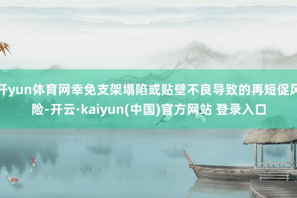 开yun体育网幸免支架塌陷或贴壁不良导致的再短促风险-开云·kaiyun(中国)官方网站 登录入口