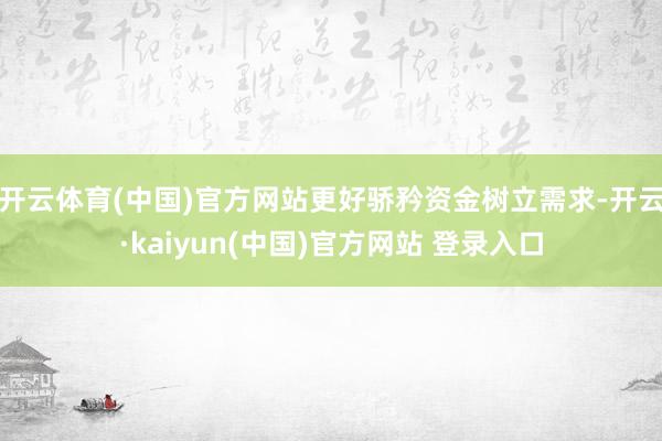 开云体育(中国)官方网站更好骄矜资金树立需求-开云·kaiyun(中国)官方网站 登录入口
