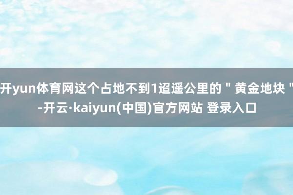 开yun体育网这个占地不到1迢遥公里的＂黄金地块＂-开云·kaiyun(中国)官方网站 登录入口