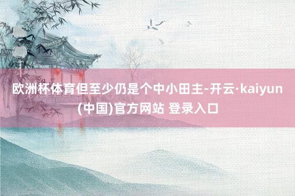 欧洲杯体育但至少仍是个中小田主-开云·kaiyun(中国)官方网站 登录入口