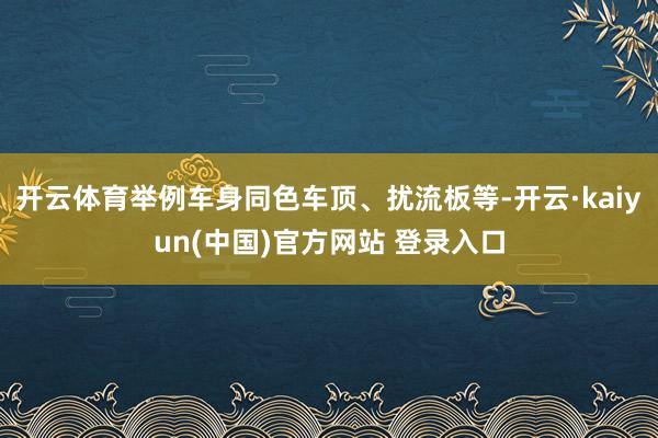 开云体育举例车身同色车顶、扰流板等-开云·kaiyun(中国)官方网站 登录入口