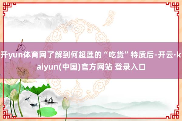 开yun体育网了解到何超莲的“吃货”特质后-开云·kaiyun(中国)官方网站 登录入口