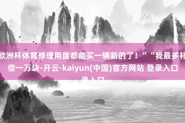 欧洲杯体育修理用度都能买一辆新的了!”“我最多补偿一万块-开云·kaiyun(中国)官方网站 登录入口