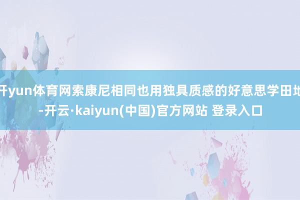 开yun体育网索康尼相同也用独具质感的好意思学田地-开云·kaiyun(中国)官方网站 登录入口
