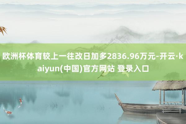 欧洲杯体育较上一往改日加多2836.96万元-开云·kaiyun(中国)官方网站 登录入口