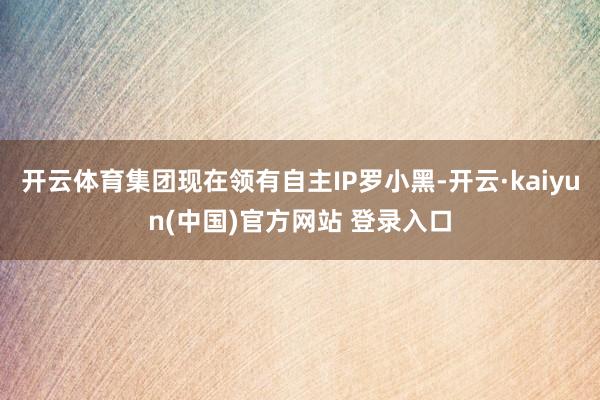 开云体育集团现在领有自主IP罗小黑-开云·kaiyun(中国)官方网站 登录入口