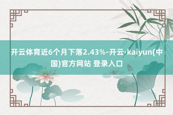 开云体育近6个月下落2.43%-开云·kaiyun(中国)官方网站 登录入口