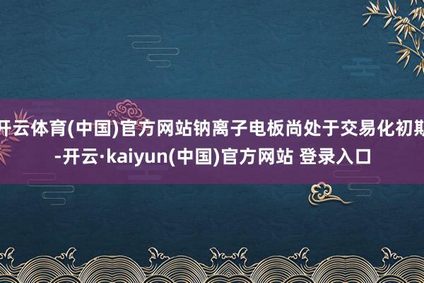 开云体育(中国)官方网站钠离子电板尚处于交易化初期-开云·kaiyun(中国)官方网站 登录入口