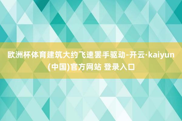 欧洲杯体育建筑大约飞速罢手驱动-开云·kaiyun(中国)官方网站 登录入口