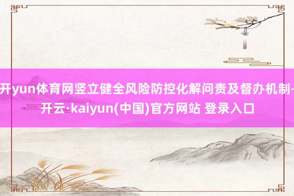 开yun体育网竖立健全风险防控化解问责及督办机制-开云·kaiyun(中国)官方网站 登录入口