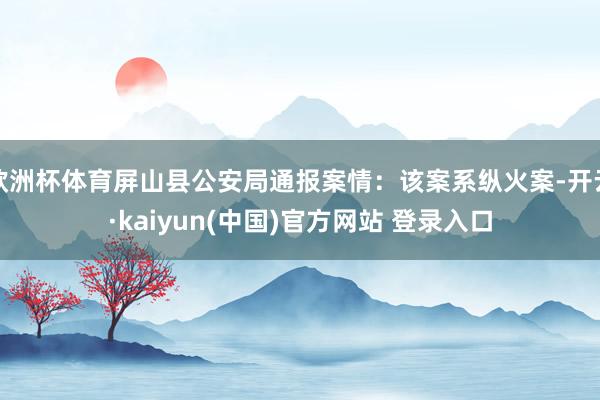 欧洲杯体育屏山县公安局通报案情：该案系纵火案-开云·kaiyun(中国)官方网站 登录入口