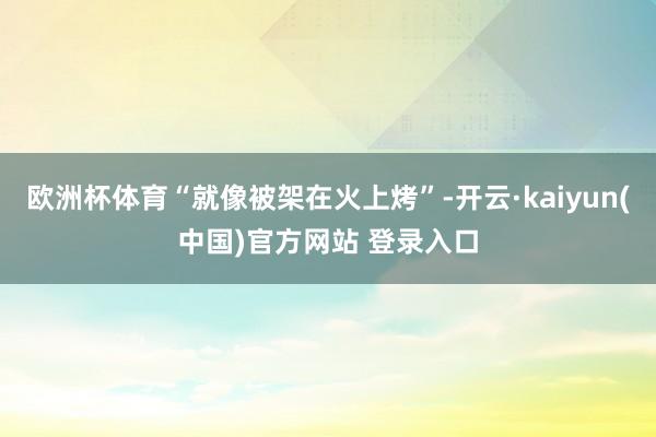 欧洲杯体育“就像被架在火上烤”-开云·kaiyun(中国)官方网站 登录入口