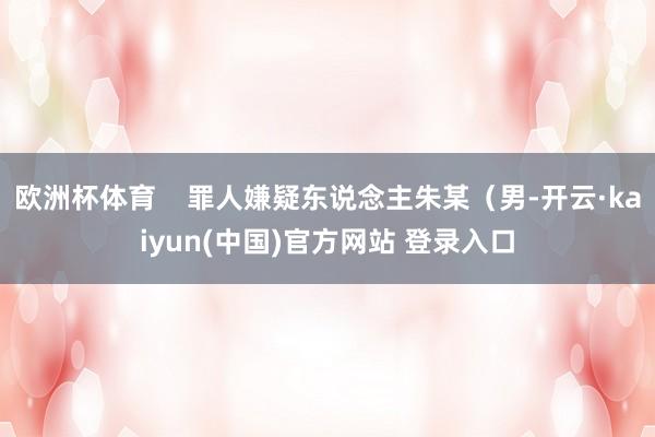 欧洲杯体育    罪人嫌疑东说念主朱某（男-开云·kaiyun(中国)官方网站 登录入口