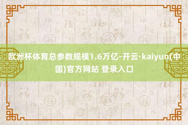 欧洲杯体育总参数规模1.6万亿-开云·kaiyun(中国)官方网站 登录入口
