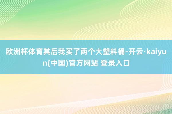 欧洲杯体育其后我买了两个大塑料桶-开云·kaiyun(中国)官方网站 登录入口