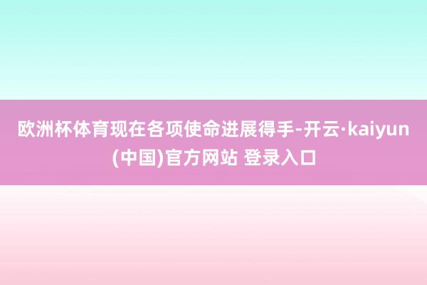 欧洲杯体育现在各项使命进展得手-开云·kaiyun(中国)官方网站 登录入口