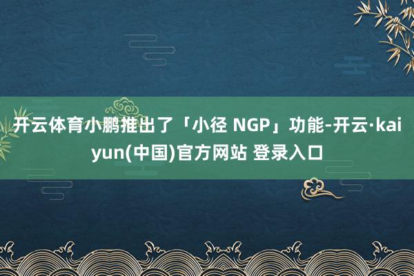 开云体育小鹏推出了「小径 NGP」功能-开云·kaiyun(中国)官方网站 登录入口
