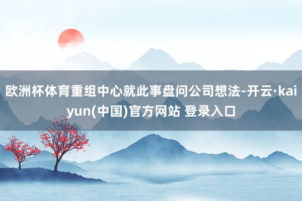 欧洲杯体育重组中心就此事盘问公司想法-开云·kaiyun(中国)官方网站 登录入口