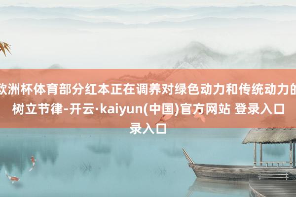 欧洲杯体育部分红本正在调养对绿色动力和传统动力的树立节律-开云·kaiyun(中国)官方网站 登录入口