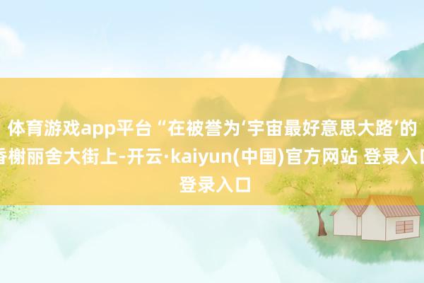 体育游戏app平台“在被誉为‘宇宙最好意思大路’的香榭丽舍大街上-开云·kaiyun(中国)官方网站 登录入口